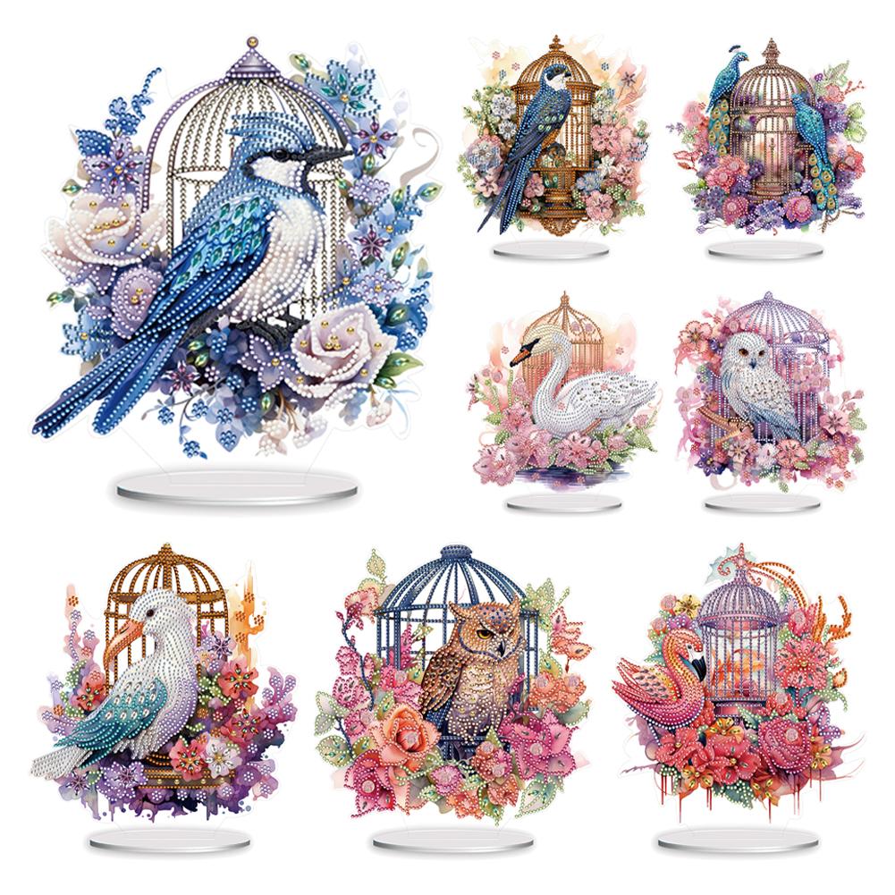 

Белая клетка для гусей Алмазная картина Настольный декор для домашнего офиса Настольный декор DE