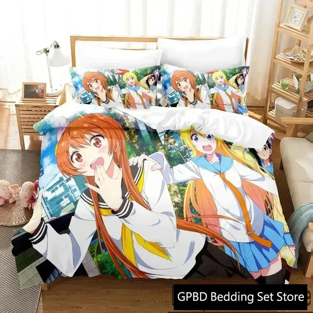 

3D Print Anime Nisekoi False LoveComfortable Duvet Quilt Cover Pillowcase Bedding Set Children Bedroom Decoration Home Textile 70x133cm