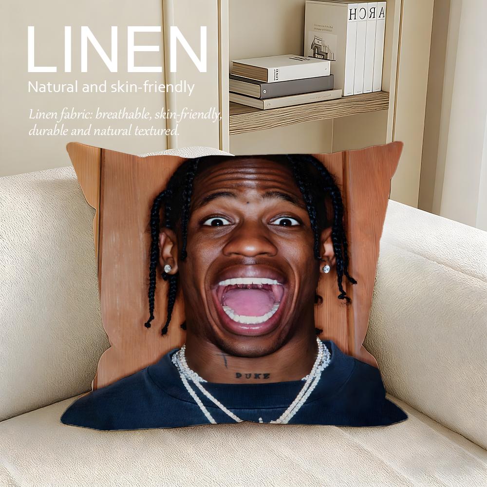 

Music Travis Scott Cushion Cover Pillowcase Set Pcs x x Breathable Washable Sofa Cushion Cover 30X30cm
