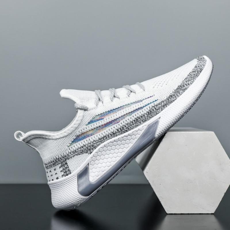 Men's Shoes Spring New Fly-woven Breathable Casual Shoes Low-top High-elastic Sports Single Shoes Running Shoes Men