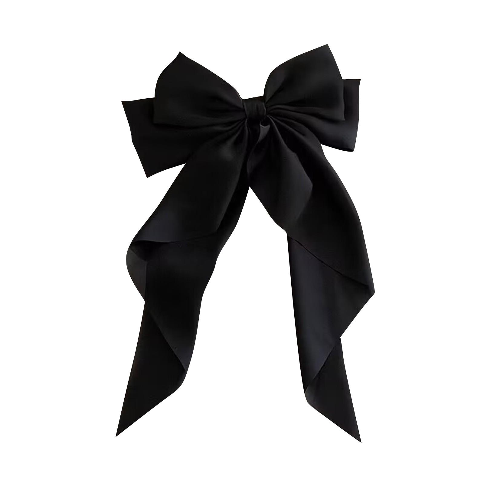 

Супер большая заколка для волос с лентой и бантом, заколка для хвоста, головной убор с пружинным зажимом One Size чёрный