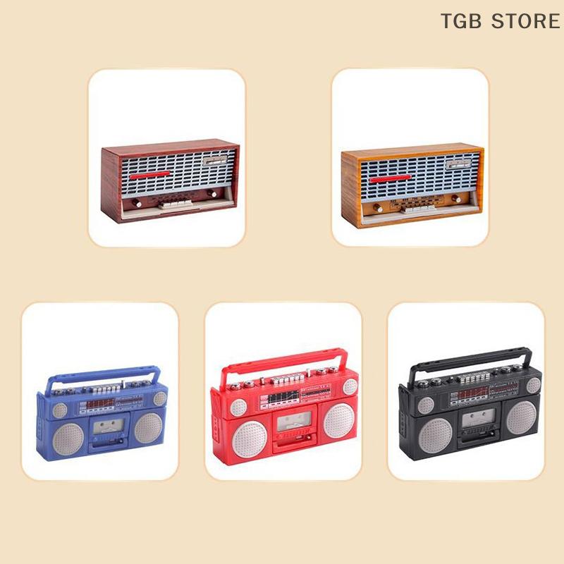 1Pcs ABS Mini Nostalgic Radio Recorder Model Dollhouse Mini Ornaments Toy Decorations