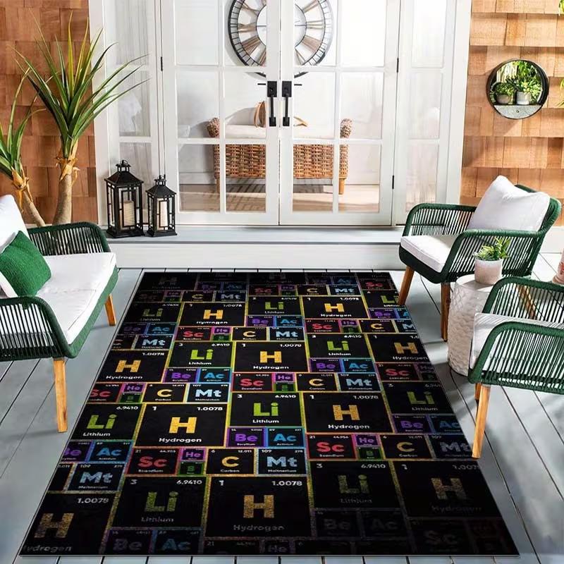 

Periodic Table of Elements Theme Carpet Soft Area Carpet Washable Indoor and Outdoor Mat, Bedroom Terrace Kitchen 40X60cm
