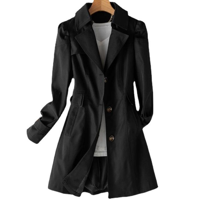 Spring Autumn Trench Coat Woman Korean Single-breasted Mid-Long Women Trench Coat Overcoat 5XL Khaki Windbreaker Female
