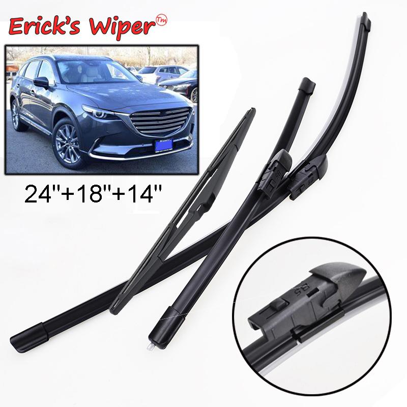 Erick s Wiper Front & Rear Wiper Blades Set For Mazda CX-9 CX9 MK2 2016 - 2023 Windshield Windscreen Window Brushes 24 +18 +14