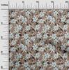 oneOone Cotton Flex Brown Fabric Floral Retro Sewing Craft Projects Fabric Prints By Yard 40 Inch