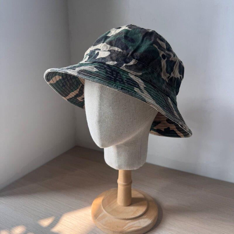 

Camouflage Big Head XXL 65cm Bucket Hats Men Cotton Large Size Cap Fishing Fisherman Hat Summer Sun Hat Camping Foldable Bob білий