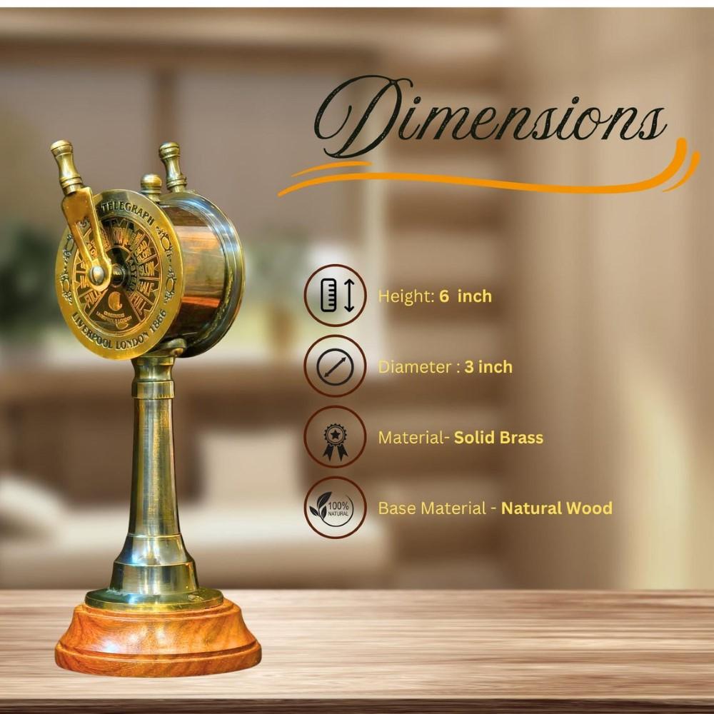 Mässing 7" Telegraf Antik Skepp Maskinrumstelegraf Marin Fungerande Nautisk