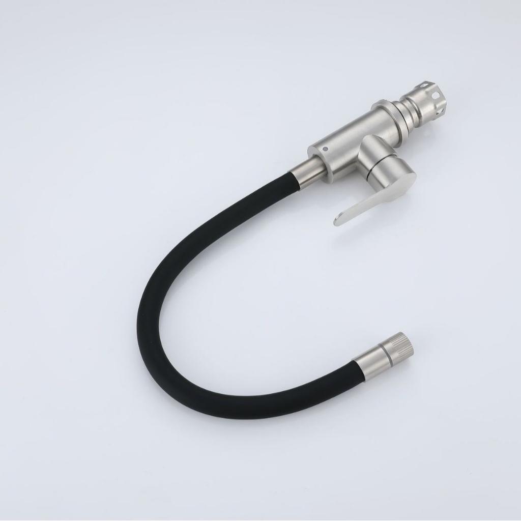 304 Stainless Steel Kitchen Sink Faucet 360 Degree Swivel Hot Cold Sink Water Mixer Tap Deck Mounted Kitchen Tap Brushed Nickel