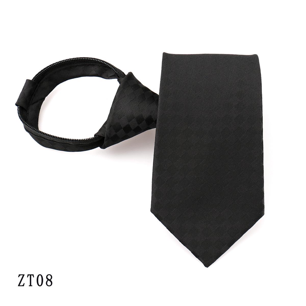 Men s Easy Pull Zipper Tie – High-End Red  Black Striped Tie for Business, Weddings,  Casual Wear