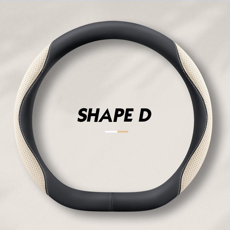 

Two-colors Splicing Anti-Slip Car Steering Wheel Cover Available In Multiple Colors Shape D 38cm In Diameter Fashion Style