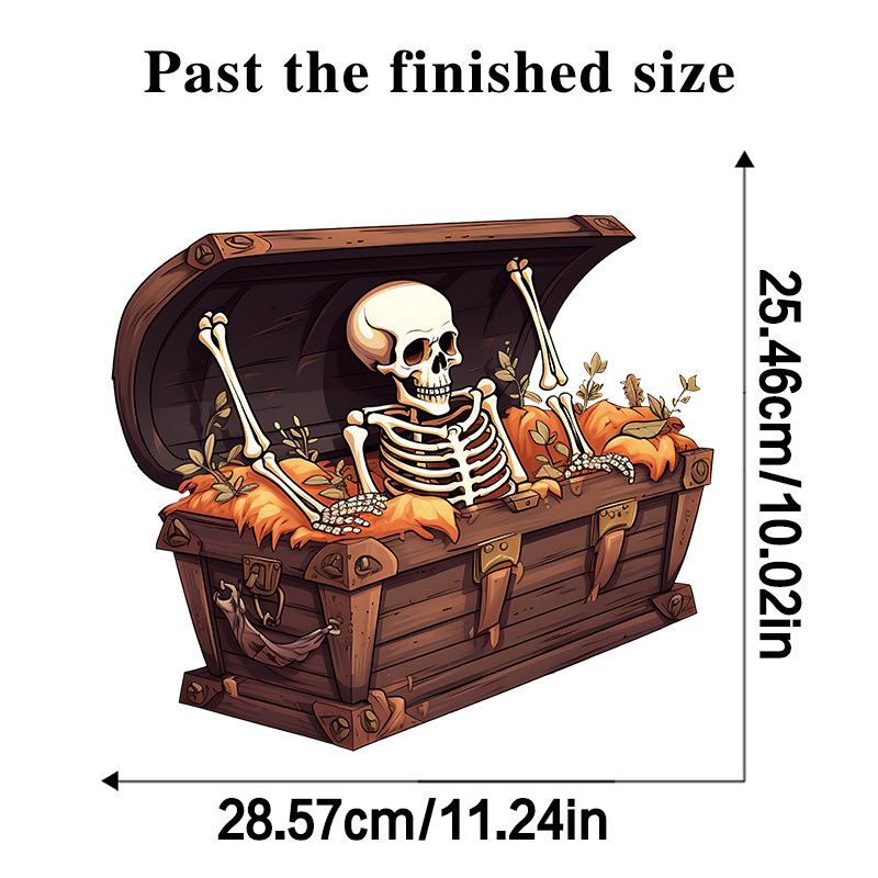 

НОВЫЙ Скелет Сокровище Хэллоуин Наклейки на стену Фестиваль Сцена ужасов Атмосфера Украшения Ванная комната Украшения Наклейки на пол 30x30cm