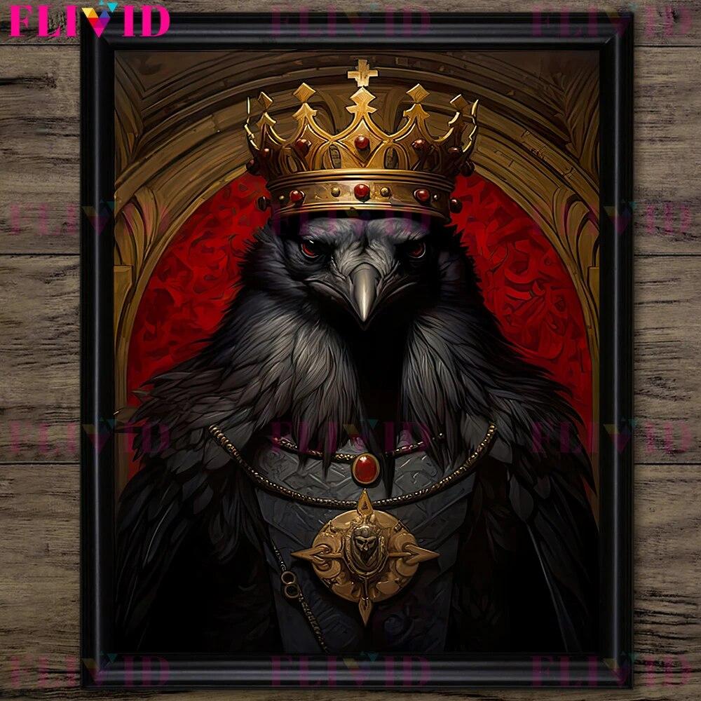 

Короли животного мира, настенная живопись на холсте, винтажный постер, причудливый королевский кошачий причудливый художественный постер и принт, декор без рамки 21*30cm