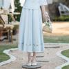 2025 Spring/Summer Women's Ethnic Retro Cotton Linen Embroidered Midi Skirt - Elastic Waist