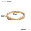 CARLIDANA Unisex High-End Stainless Steel Zircon Ring Crossover Shape Fashionable Light Luxury Exquisite Ins Index Finger Ring