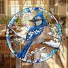 Charming Blue Jay Acrylic Sun Catcher - Winter Wonderland Window Hanging, Decorative Art for Home & Garden, Ideal Gift for Bird Enthusiasts & Nature L