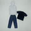 3 Pieces 1/6 Men Sleeveless Hoodie Pants Short Sleeve, Handmade Doll Clothes, Fashion Cloth Costume