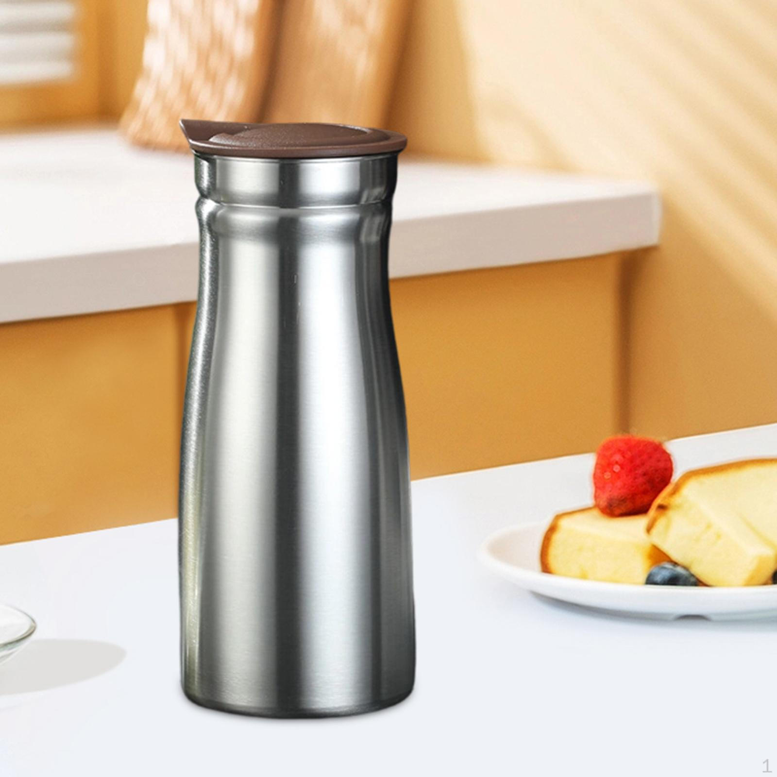 

1 Liter Insulated Stainless Steel Coffee Carafe, Beverage Dispenser, Heat Resistant Teapot, Cold Brown no handle