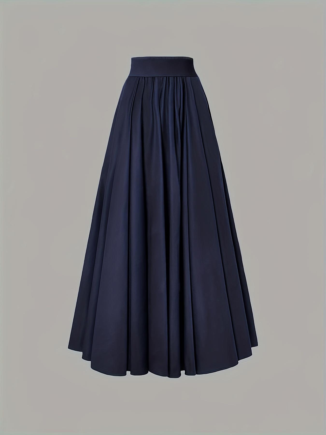 

Navy Blue Satin Slim-Fit Autumn Long Dress with Large Draped Skirt XL [60-65 kg] темно-синього кольору
