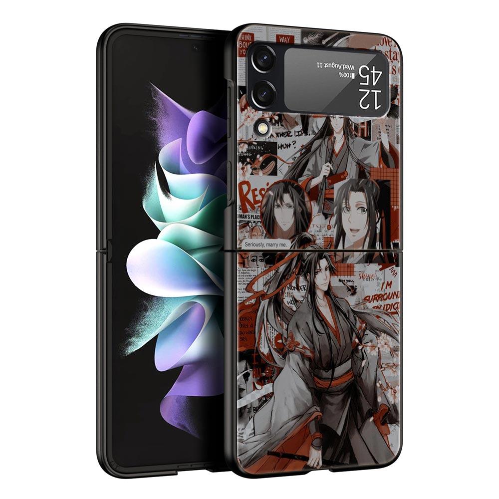 Anime Mo Dao Zu Shi MDZS Z Flip 4 Phone Case For Samsung Z Flip 3 5G Black Hard Shell Galaxy ZFlip3 ZFlip5 Cover Folding Luxury