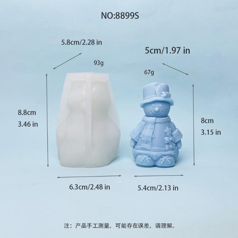 3D Snowman Santa Claus Silicone Mold DIY Aroma Candles Plaster Christmas Ornaments Mould Handmade Soap Resin Gypsum Molds