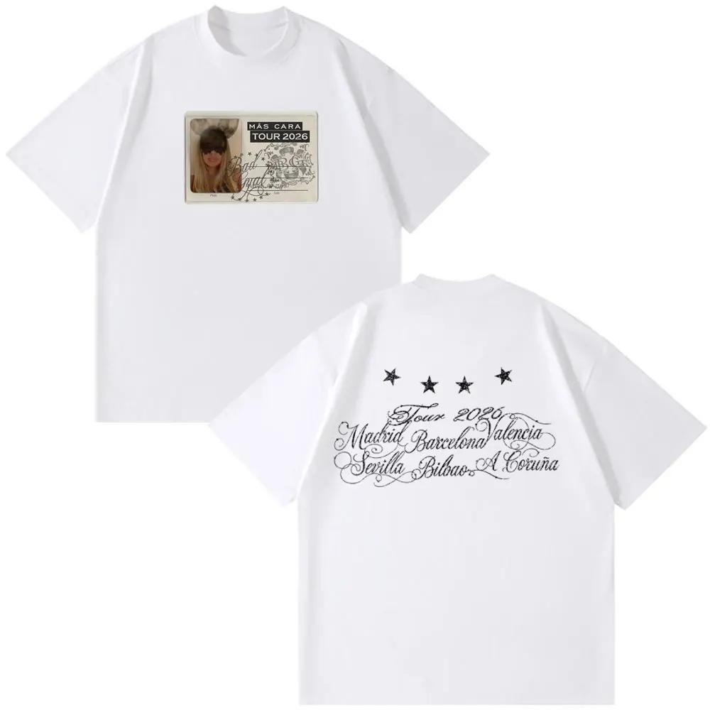 Singer Bad Gyal 2026 Tour Print Tees Unisex Women Vintage Fashion Tshirt Summer Shortsleeved Loose Harajuku Streetwear Tshirts