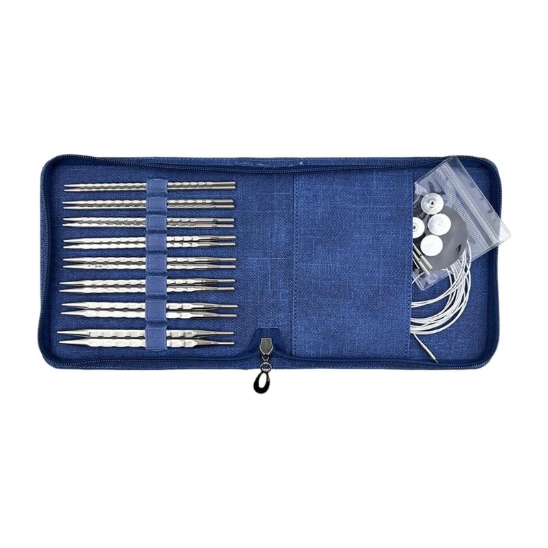 Circular Knitting Needle Set Short Square Knitting Needle Interchangeable Circular Needle Size 3.5mm-8.0mm Knitting Tool