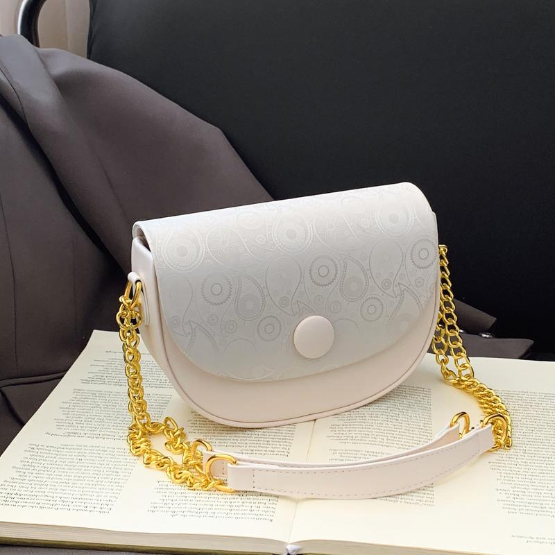 Women Fashion Solid Color Flap Small Saddle Shoulder Underarm Bags Fashion PU Leather Street Shopping Crossbody Bag Ladies Clutch Purse