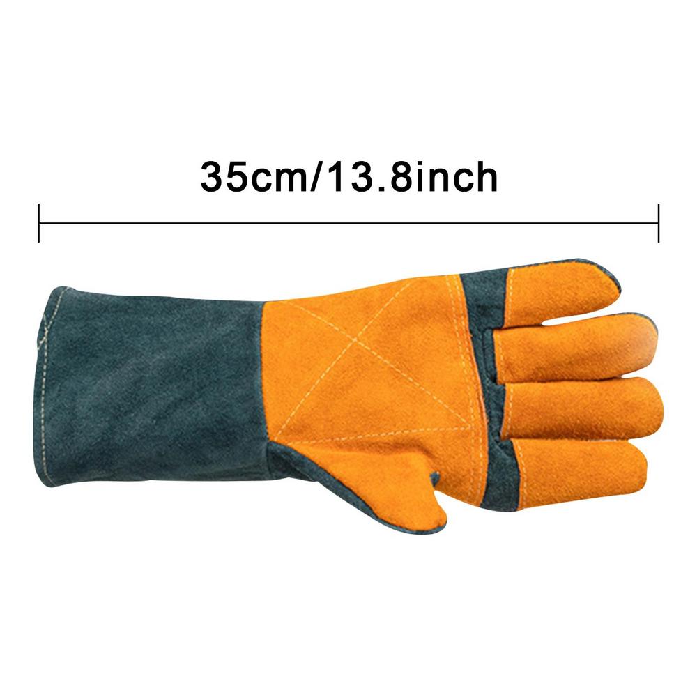 Handschuhe zum Umgang mit Tieren, extrem hitze- und feuerbeständige Handschuhe, multifunktionale Polsterung, Katzenwaschhandschuhe für Hunde und Katzenkratzer orange