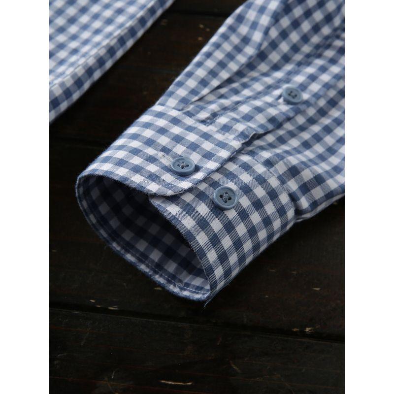 Japan fashion Order 80S Lyocell/Long-staple Cotton Foreign Trade Tail Goods Men Lapel Plaid Long sleeve Shirts Top Spring