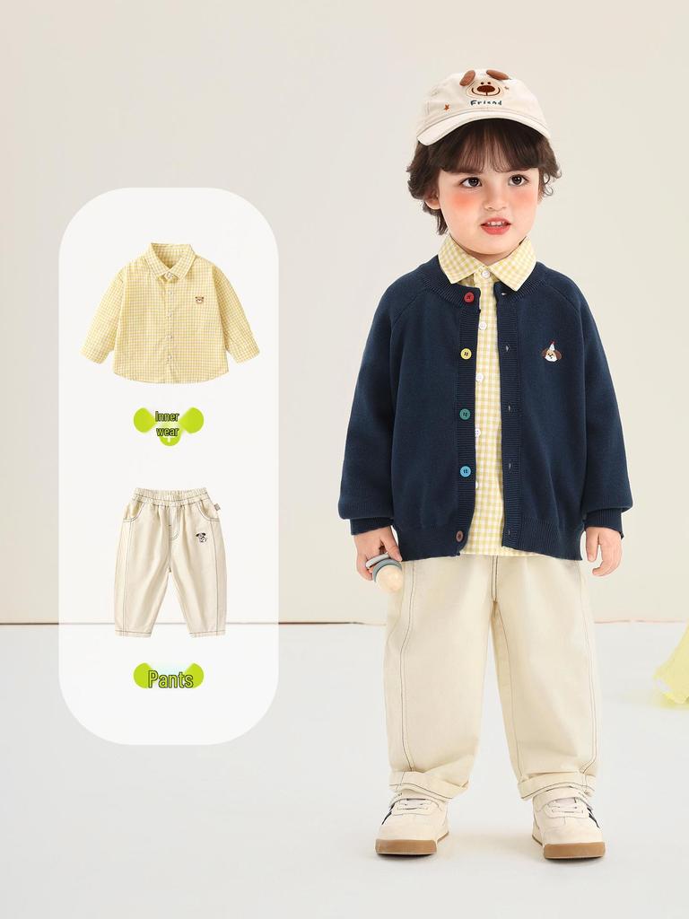 Kaka Panda Children's Knit Cardigan - Boys & Girls Casual Spring/Autumn Top