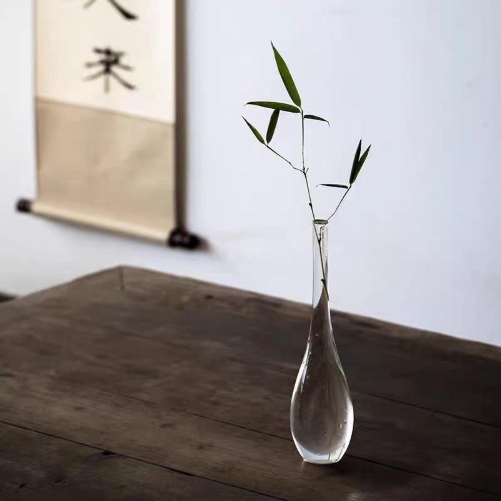 New Chinese-style Glass Vase Decoration Transparent Flower Arrangement Hydroponic Flower Container Table Living Room Decoration