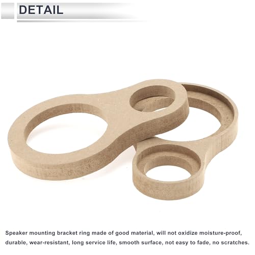 RATCHROLL 2Pcs Universal Speaker Spacer Ring Adapter Dual Ring Waterproof for 1.5 Inch To 3.5 Inch Speaker Mount Spacer Bracket Ring Brown Wood