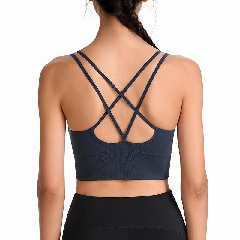 Plus Size Women Beautiful Back Gathered Push Up Sports Bra For Yoga Gym Fitness
