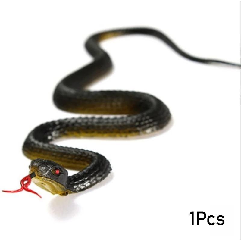 

40cm Fake Realistic Rubber Toy Snake Simulation Anaconda Scary Halloween To Scare Birds Props Prank Trick Toy Accessories