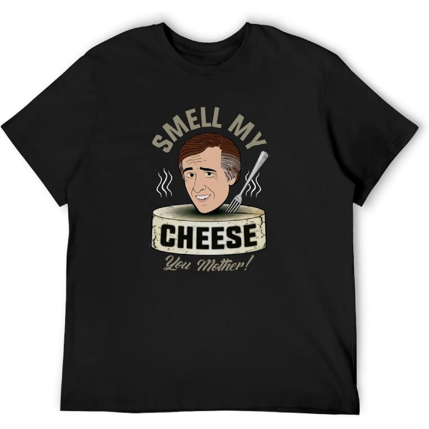 MXCAPITAL Alan Partridge Smell My Cheese You Mother Coogan Tv Black Mens T-Shirt Graphic Unisex Tee S