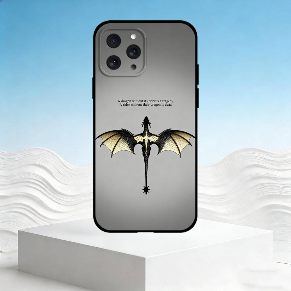 F-Fourth Wing Dragon Phone Case For iPhone 17,16,15,14,13,12,11 Plus,Pro Max,SE4Soft Silicone Black Cover iPhone12PRO