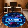 1pc Gamer Controller Round Chair mat office Area Rug - Non-Slip, Floor Mat for Office, Bedroom, and Indoor Decor p127285