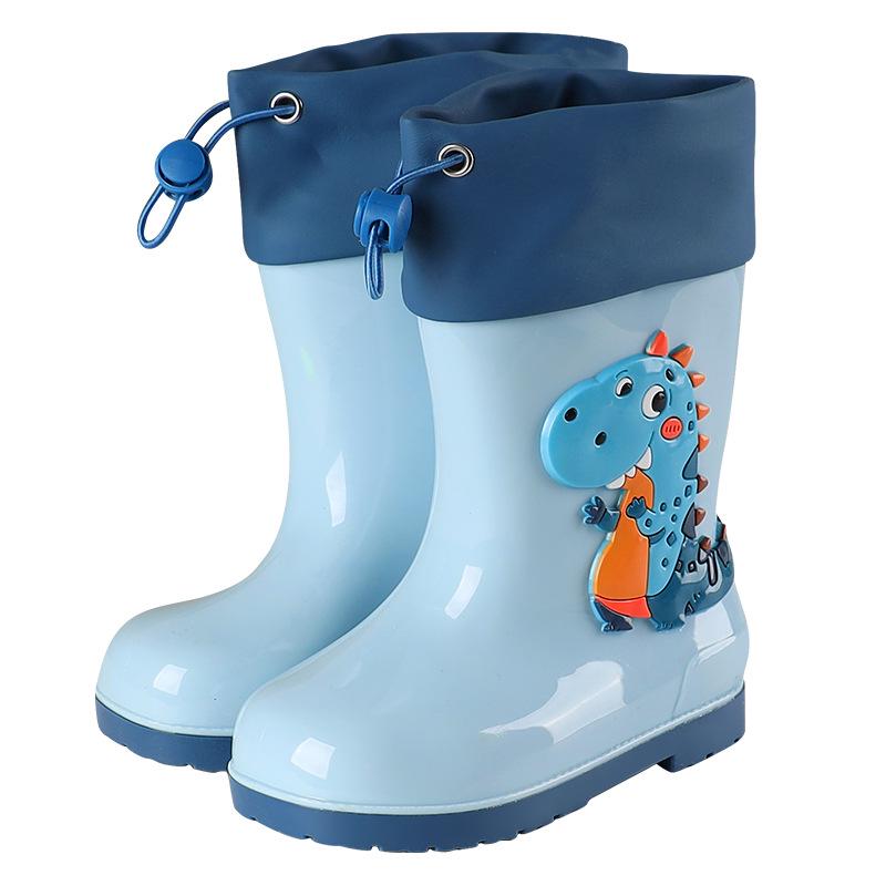 Kinder Cartoon Regenstiefel, Rutschfest mit elastischer Öffnung und weicher Samtsohle für ältere Kinder