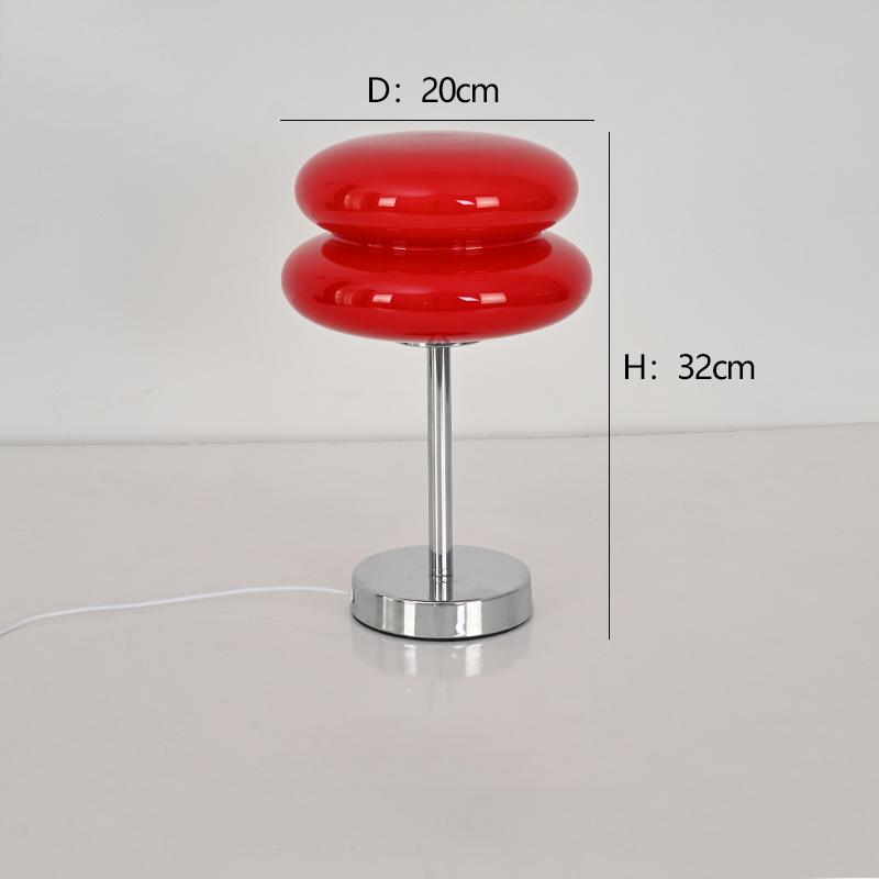 Table Lamp Glass Double Layer Tart Antique Mushroom Bedside Table Lamp Night Light Ambient Table Lamps