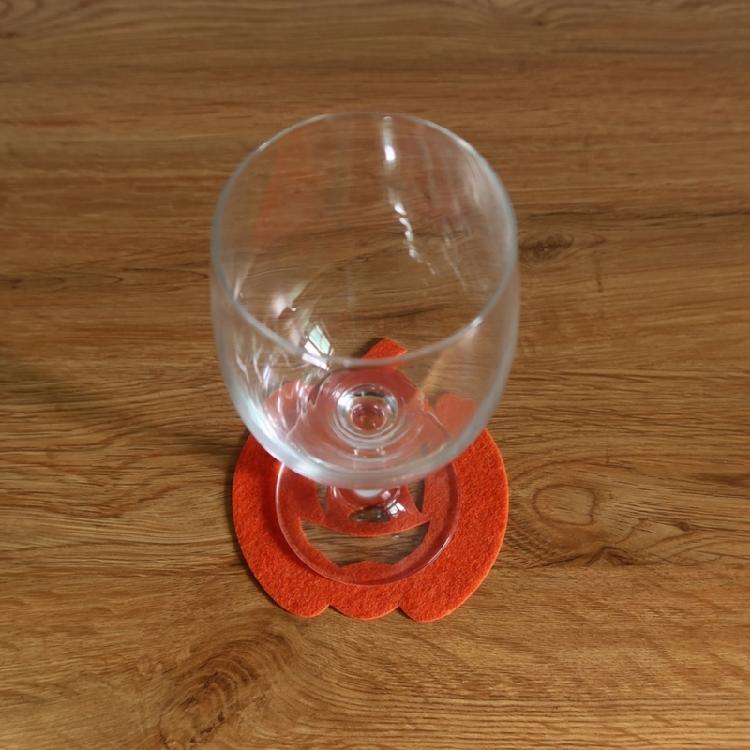 4Pieces Coaster Cup Drink Coaster Mat Pad Hot Table Halloween Pumpkins Felt Cups
