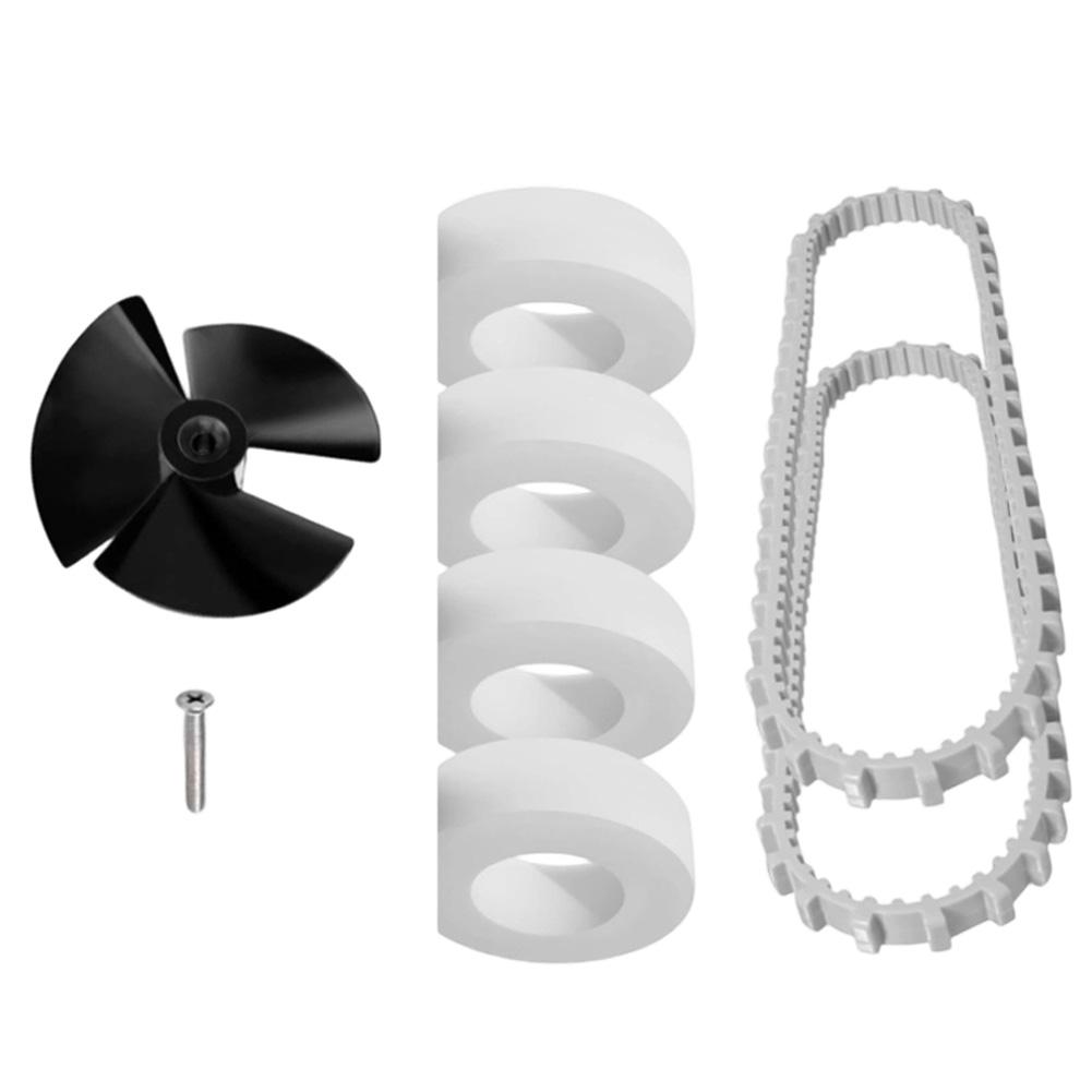 Climbing Wheels Set White, Black Pool Cleaner Impeller Plastic And Rubber Construction 7-piece Set Pool Robot Repair