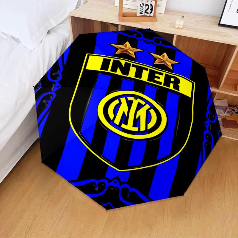 1PC Mi-lan FC Emblem Printed Umbrella Folding Umbrella, Automatic Umbrella 8-Frame for Travel, Camping Fan Gifts Christmas Gifts