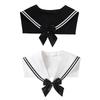 Striped Sailor Fake Collars Scarf Detachable Cotton Top Fake Collar Necklaces Black White Academy Style Sailor Suit Bow Tie