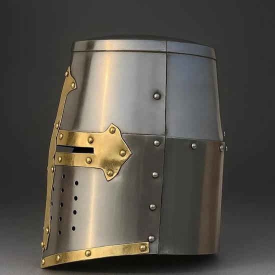 Handmade Medieval 14th Century Great Helmet Perfect for Renaissance Fair, Cosplay, LARP, Halloween Costume Authentic Steel Replica