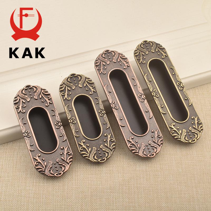 KAK Hidden Door Handles Zinc Alloy Tatami Recessed Pull Sliding Door Handles Bedroom Cabinet Handle Furniture Handle Hardware