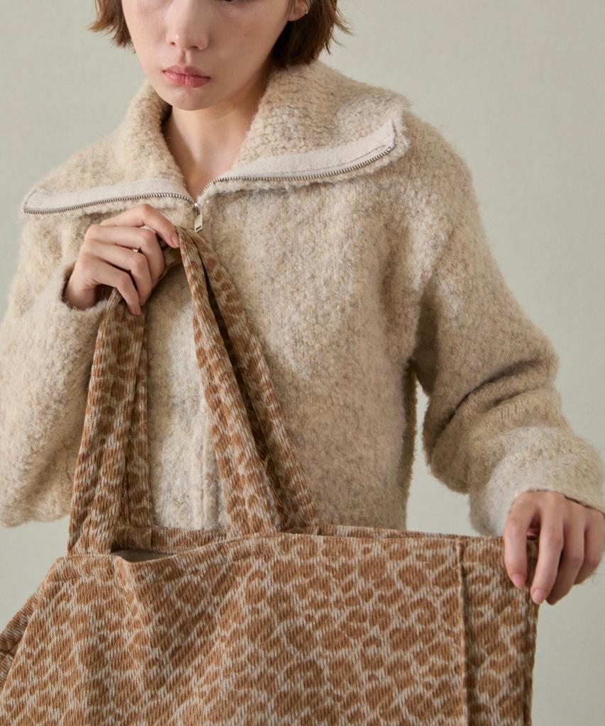 Wioe Leopard Corduroy Bag_Beige