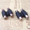 2 RCA żeńskie złącze AV Mini do 2RCA żeńskie złącze adaptera przedłużającego gniazdo konwertera audio-wideo Q1