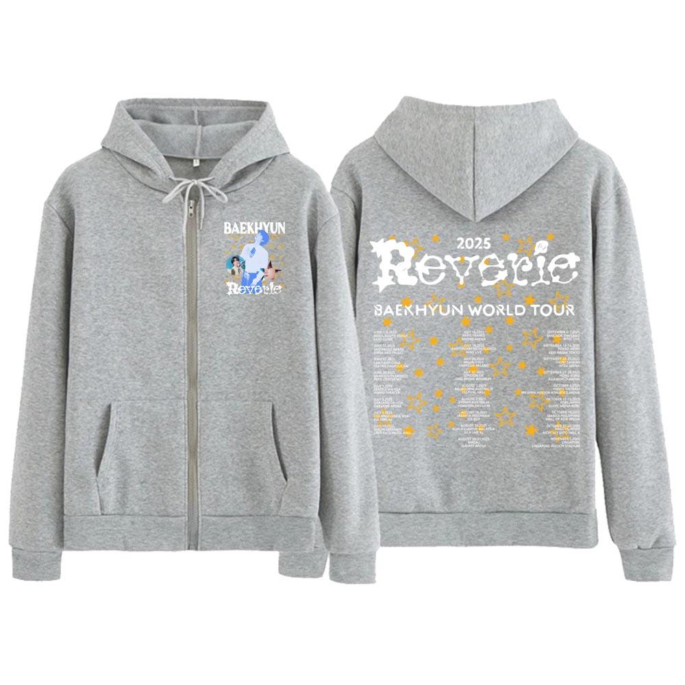 

Бекхьон Reverie Світовий Тур 2025 Худі на Блискавці Повсякденне Худі на Блискавці Толстовка Унісекс 3XL