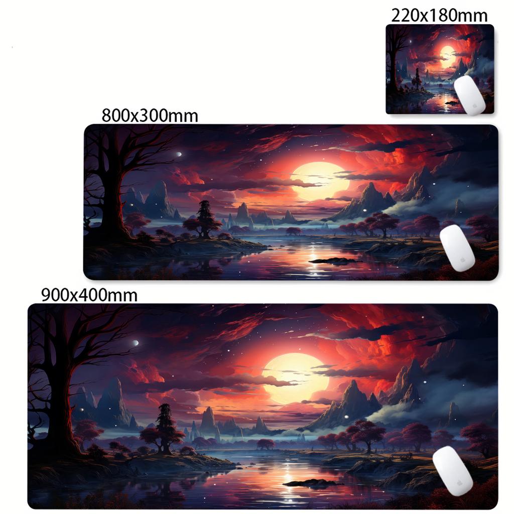 Sunset Landscape Mouse Pad Scenery Nature Mousepad XXL Natural Rubber Desk Mat Fabric Non Slip Rubber Base Desktop Mausepads